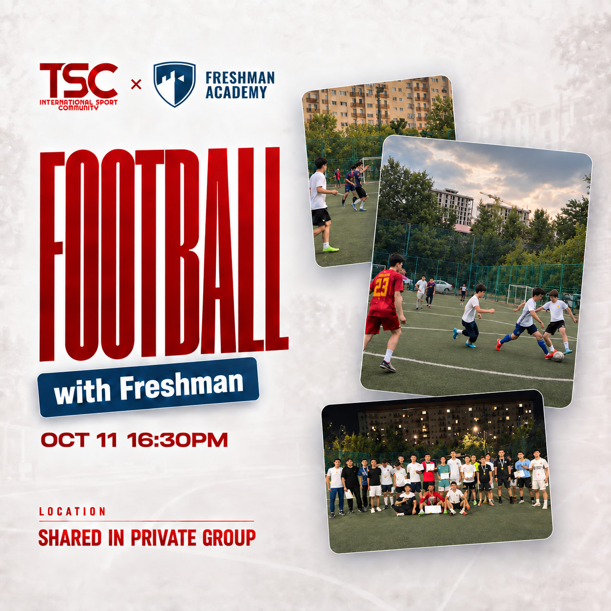 TSC and Freshman football tournament poster